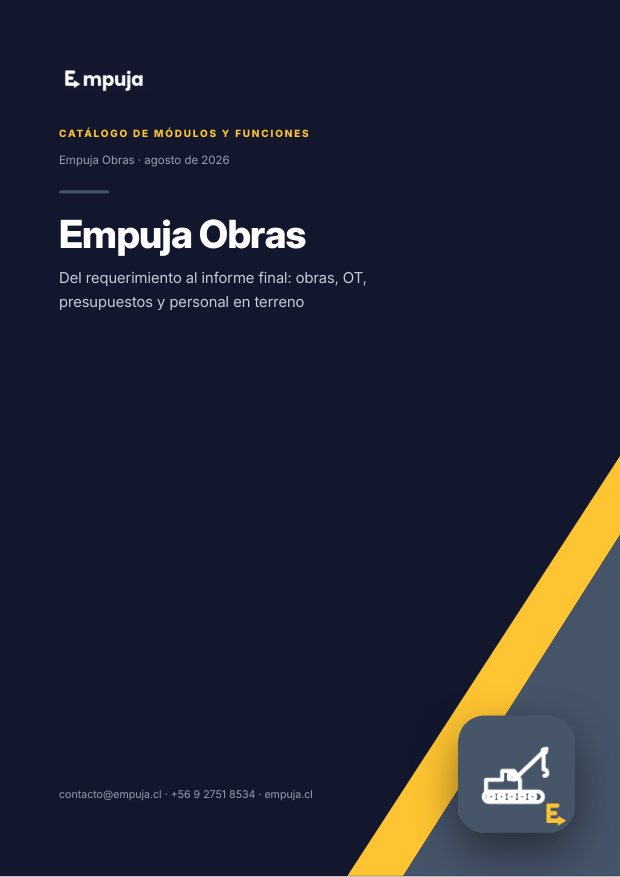 Portada del catálogo de Empuja Obras