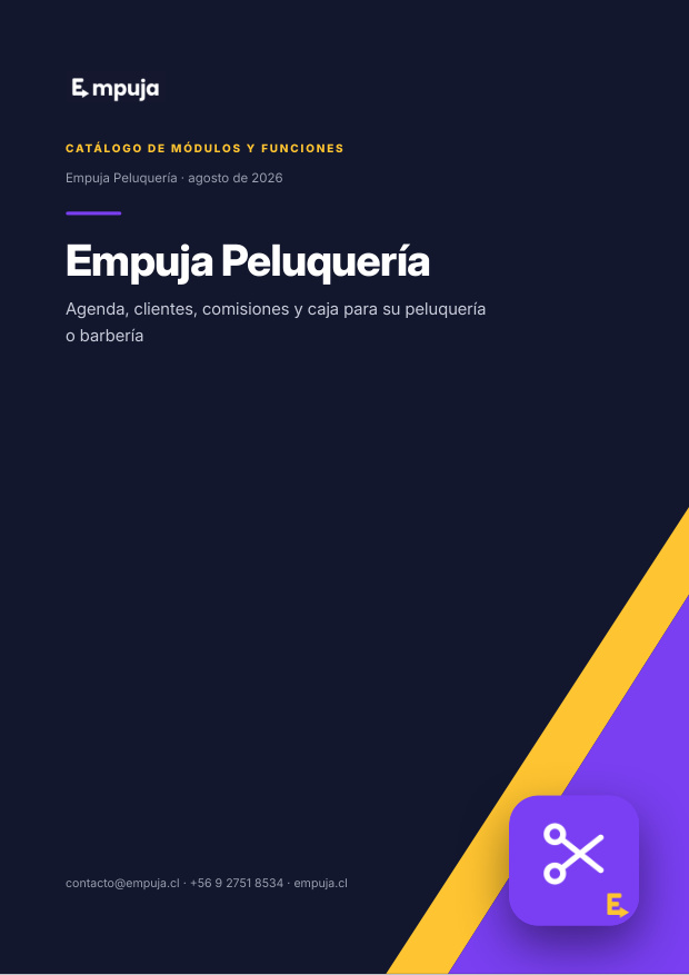 Portada del catálogo de Empuja Peluquería