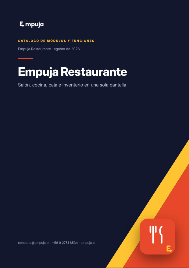 Portada del catálogo de Empuja Restaurante