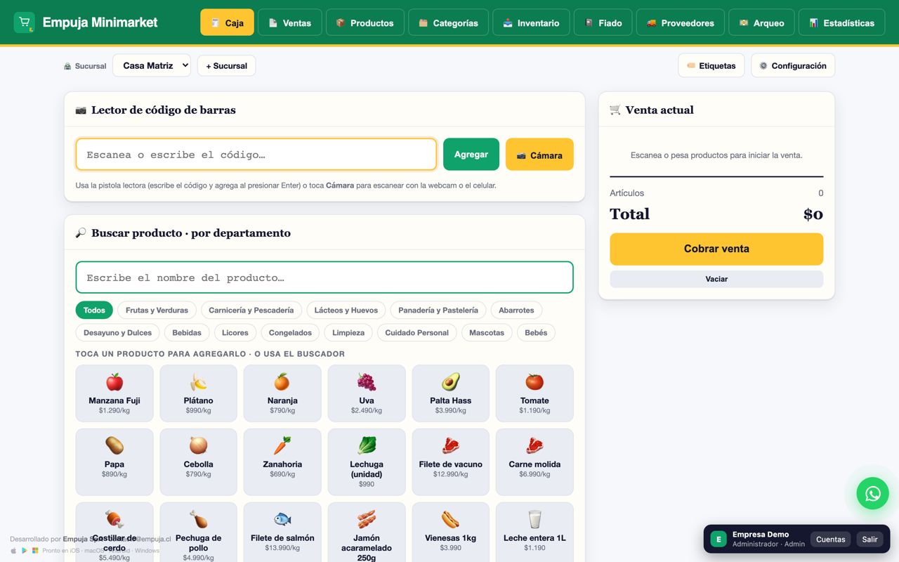 Empuja Minimarket en computador