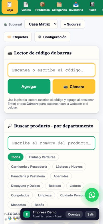 Empuja Minimarket en teléfono